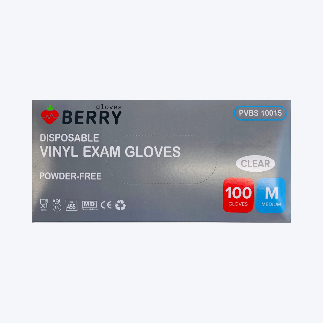 Vinyl gloves Berry clear